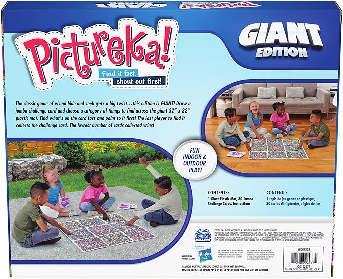 Spin Master Games, Pictureka. Giant Edition, Family Game for Indoor & Outdoor Fun with Big Oversized Board, for Family and Kids, 2-4 Players, Ages 6 & Up
