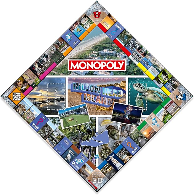 Monopoly Board Game – Hilton Head, SC Edition: 2-6 Players Family Board Games for Kids and Adults, Board Games for Kids 8 and Up, Great for Game Night