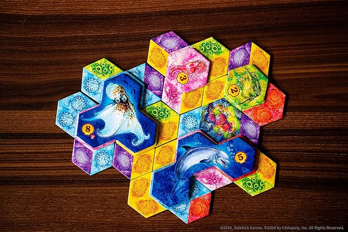 Aqua Board Game, Fun Strategy Game for Adults and Family, Thematic Oceanic Tile Placement Game, Ages 8+, 1-4 Players, 30-45+ Minute Playtime, Solo and Competitive Modes