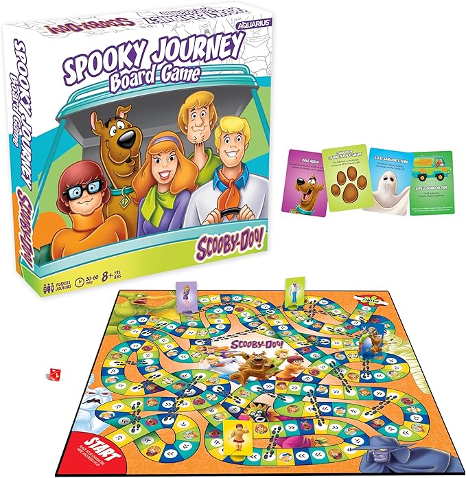 AQUARIUS Scooby-Doo Journey Board Game - Fun for Kids & Adults - Officially Licensed Scooby-Doo Merchandise & Collectibles (97018), Blue, White, Orange, for 96 months