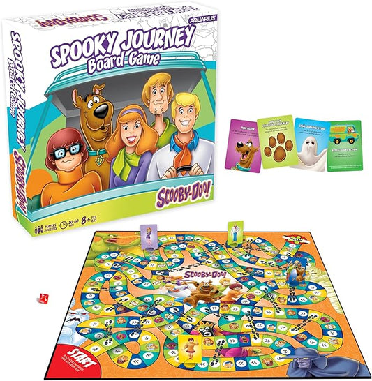 AQUARIUS Scooby-Doo Journey Board Game - Fun for Kids & Adults - Officially Licensed Scooby-Doo Merchandise & Collectibles (97018), Blue, White, Orange, for 96 months