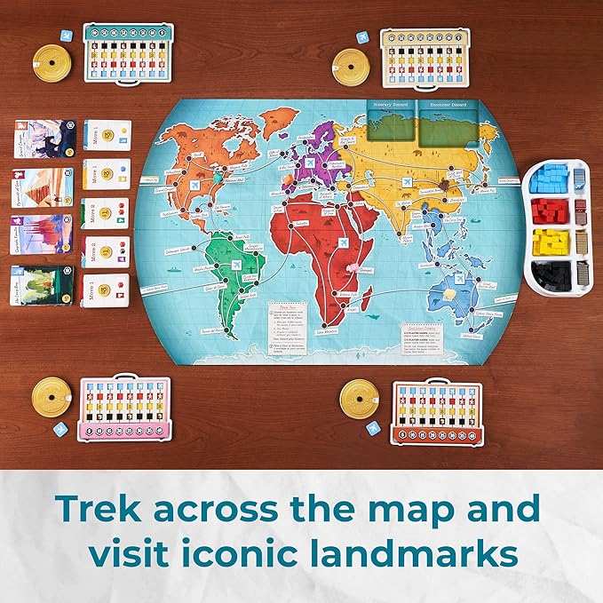 Trekking The World (2nd Edition) - The Award-Winning Family Board Game | Great for Kids Ages 10 and Up | Easy to Learn | Designed for Globetrotters by Underdog Games