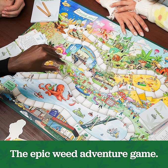 Ganjaland, The Epic Weed Game for Social Gatherings, Weed Board Games for Adults
