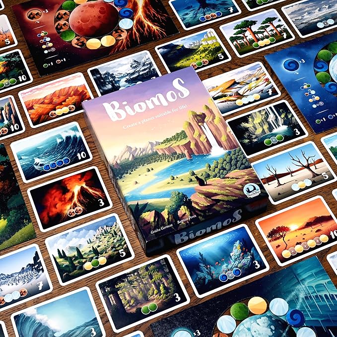 Northstar Game Studio Biomos Board Game | Easy to Learn Strategy Game for Adults, Kids, Families, Couples or Solo | Create Planets Filled with Life | 1-4 Players - 20 mins - Age 8+