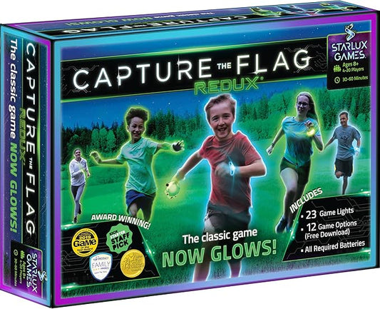 Redux: The Original Glow in The Dark Capture The Flag Game | Ages 8+ | Outdoor Games for Kids and Teens | Glow in the Dark Games | Sports Gifts for Boys | Alternative to Laser Tag Guns & Flag Football