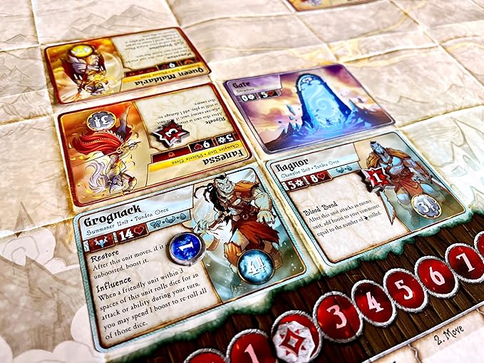 Summoner Wars Second Edition Starter Set – Phoenix Elves vs. Tundra Orcs – Tactical Dueling Card Game for 2 Players, Ages 9+ – Includes 68 Cards, Custom Dice, Battle Mat & Rulebook