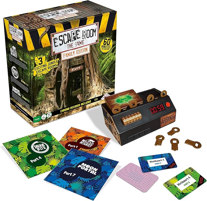 Identity Games [www.identity games.com] Escape Room The Game, Family Edition - with 3 Exciting Jungle Escape Rooms | Solve The Mystery Board Game for Family, Kids & Teens (English Version)