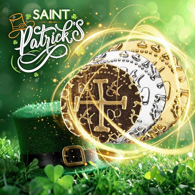 Large Pirate Coins - 36 Bronze, Silver & Gold Treasure Coin Set - Metal Replica Spanish Doubloons for Board Games, Tokens, Cosplay, Realistic Money Imitation, Pirate Treasure Chest - M, L, XL Sizes