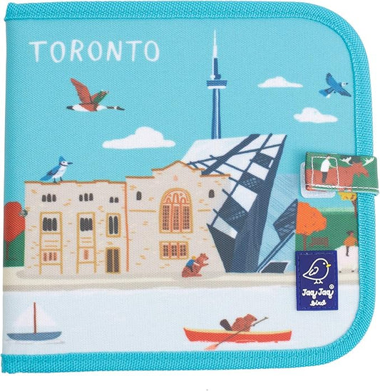 Jaq Jaq Bird Toronto Cities of Wonder Color It and Go Activity Book | Erasable and Reusable Chalk Board Book | for Coloring and Creative Play | Portable & Mess-Free | Includes Dust-Free Chalk