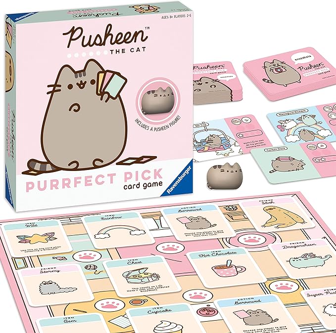 Ravensburger Pusheen Purrfect Pick Game - Fun Family Activity | Ideal for Cat Lovers and Pusheen Fans | Engaging Gameplay | Suitable for Ages 8 and Up | Pink Edition