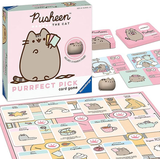 Ravensburger Pusheen Purrfect Pick Game - Fun Family Activity | Ideal for Cat Lovers and Pusheen Fans | Engaging Gameplay | Suitable for Ages 8 and Up | Pink Edition