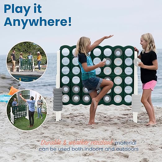 ECR4Kids Jumbo 4-to-Score, Giant Game, Green, White, 1