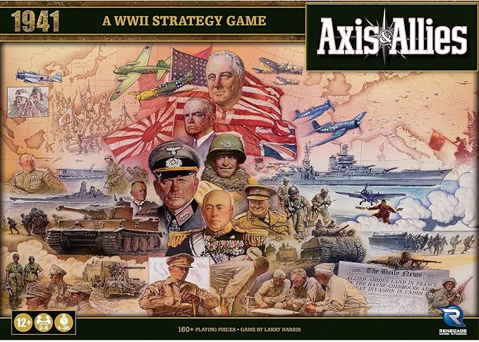 Renegade Game Studios Axis & Allies: 1941 - A WWII Strategy Board Game, Renegade Game Studios, Epic War Game Set in 1941, Struggle for Supremacy, Ages 12+, 2-5 Players, 1-3 Hour Playing Time