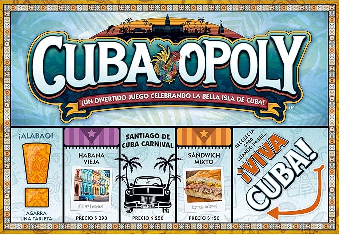 Late for the Sky Cuba-Opoly - Themed Family Board Game, Late For The Sky, Game Night, Opoly-Style Game for Ages 8+, 2-6 Players