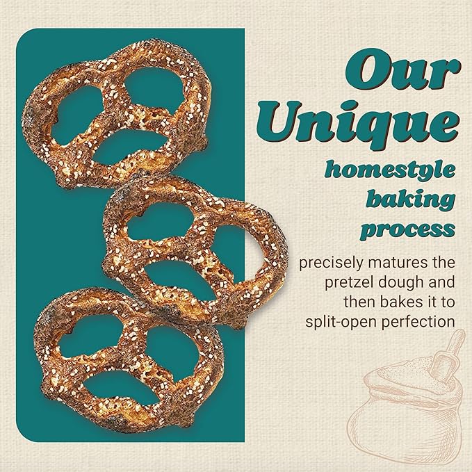 Unique Snacks Original Splits Pretzels, Delicious Homestyle Baked Snack Bag, OU Kosher, and Non-GMO Food, No Artificial Flavor, 11 Oz. Bag, Pack of 6
