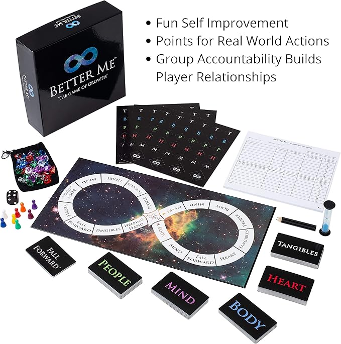 Better Me Self-Improvement Board Game - Fun & Connection for Couples, Friends, and Family Game Night, Relationship Date Night Ideas, Counseling and Group Therapy, Goal Setting & Accountability