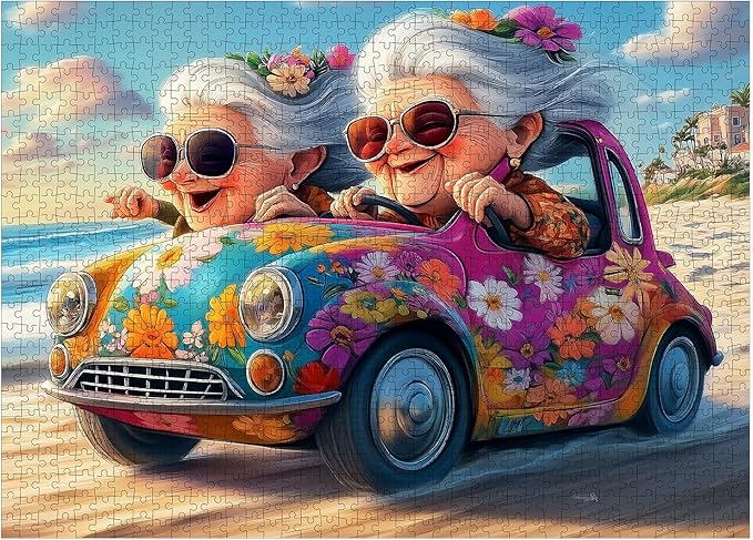 1000pcs Happy Grandma Paper Puzzle - Large Puzzle Toy Adult Game Gift - Family Interactive Game Puzzle DIY Home Decoration Brain Challenge Gift