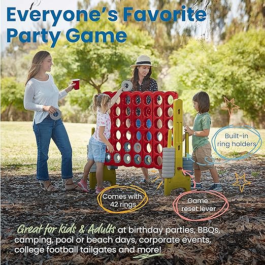 ECR4Kids Jumbo 4-To-Score, Giant Game, Cardinal, Gold