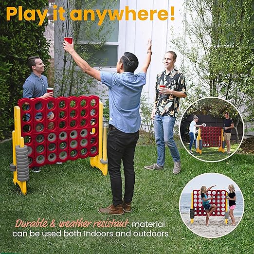 ECR4Kids Jumbo 4-To-Score, Giant Game, Cardinal, Gold