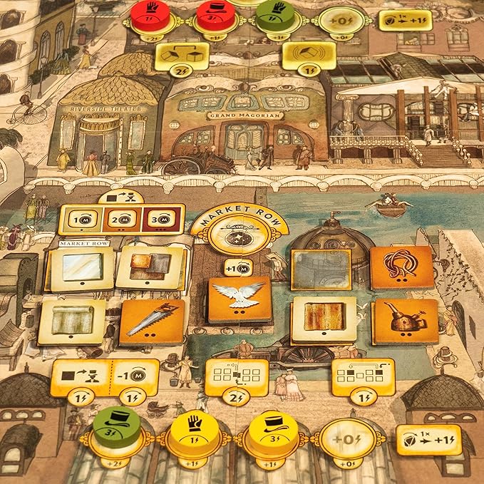 Games Trickerion - Legends of Illusion Base Game | Victorian Steampunk Worker Placement Game for 2-4 Players | 48 Unique Trick Cards & Action Selection Mechanics