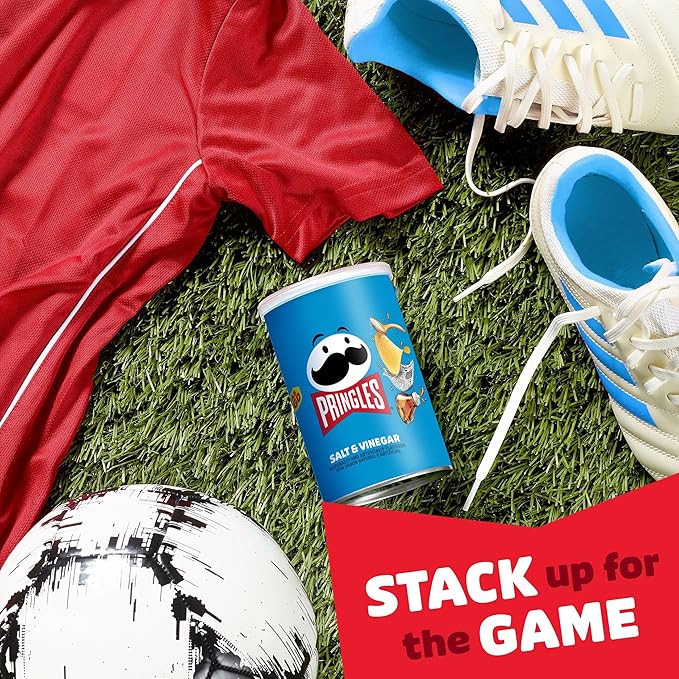 Pringles Potato Crisps Chips, Lunch Snacks, On-The-Go Snacks, Grab n' Go, Salt and Vinegar (12 Cans)