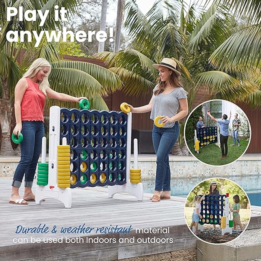 ECR4Kids Jumbo 4-To-Score, Giant Game, Blue/Gold