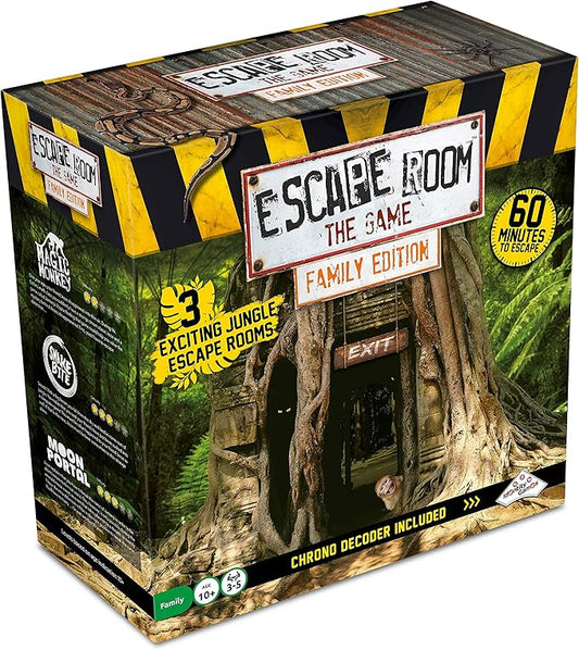 Identity Games [www.identity games.com] Escape Room The Game, Family Edition - with 3 Exciting Jungle Escape Rooms | Solve The Mystery Board Game for Family, Kids & Teens (English Version)