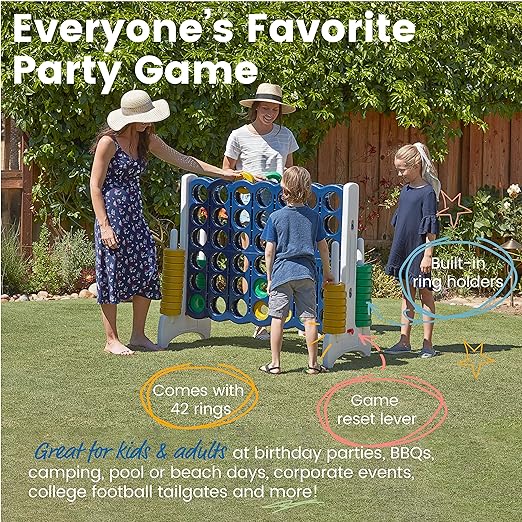 ECR4Kids Jumbo 4-To-Score, Giant Game, Blue/Gold