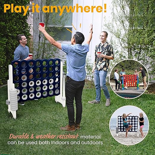ECR4Kids Jumbo 4-To-Score, Giant Game, Navy/White