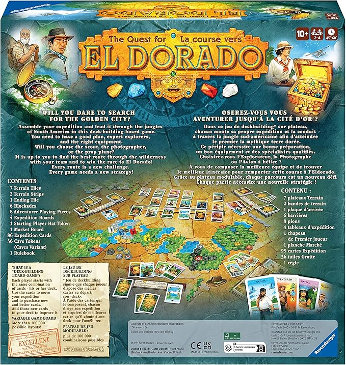 Ravensburger The Quest for El Dorado - Exciting Strategy Board Game | Suitable for Kids & Adults | Designed for 2-4 Players | Inclusive of Mini Expansion